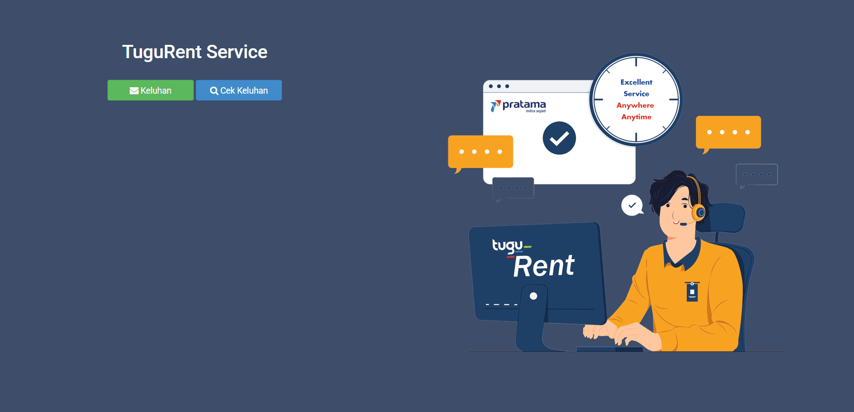 Tampilan aplikasi TuguRent Service